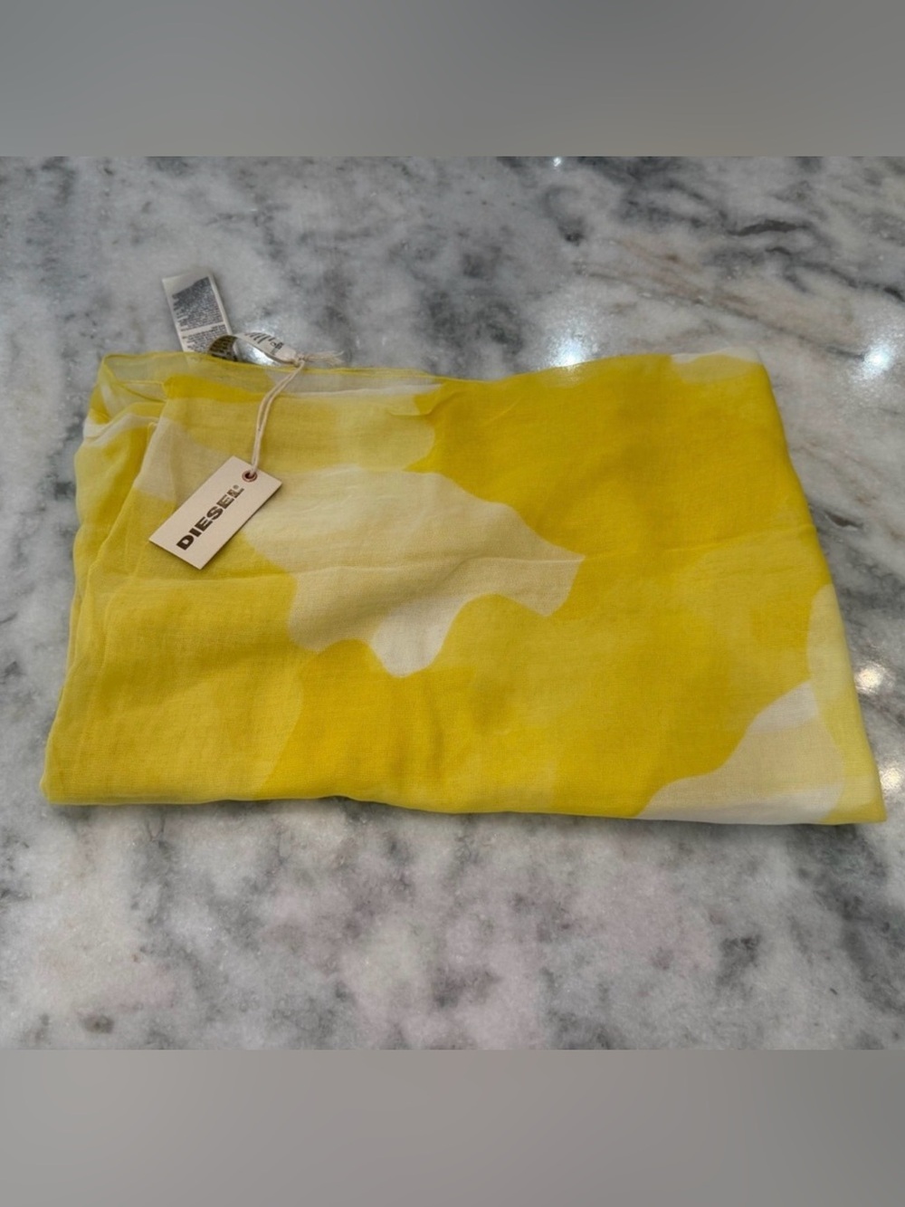 Diesel Sunlit Yellow Scarf Sarong Oversized 40x60 Head Scarf Wrap Beach Cover